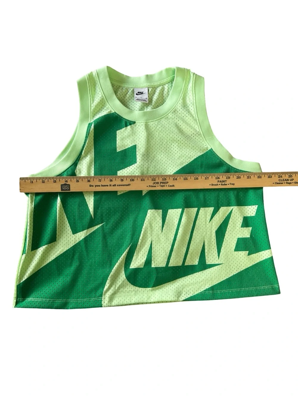 Nike Air women’s Mesh Cropped Tank Top Vapor Green size XL athletic FN2256-376